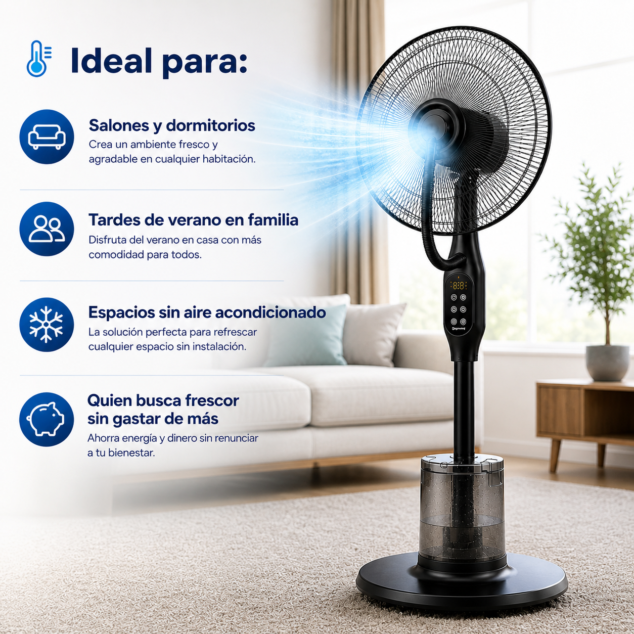 Fresh Mist® – Ventilador Nebulizador — Brisa Fría al Instante