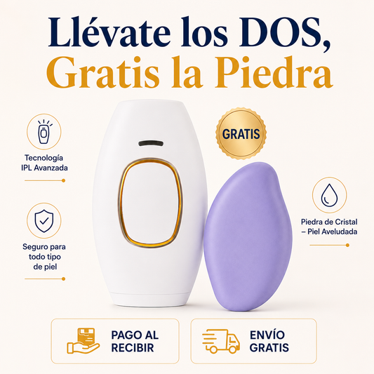 LunaSmooth® Pack Depilación Definitiva — Máquina IPL + Piedra de Cristal GRATIS