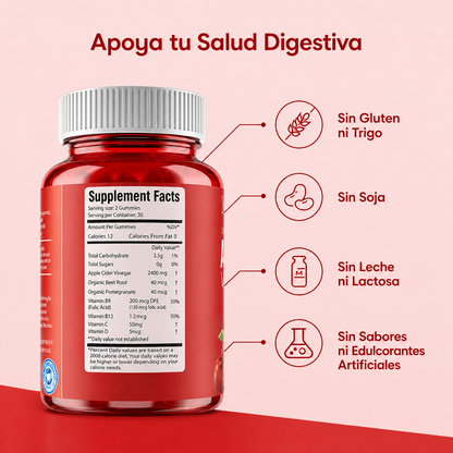 AppleCider Gummies de Vinagre de Manzana — quema grasa y deshincha tu abdomen en tiempo récord