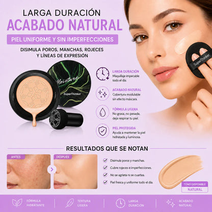 VelvetCover Base de Alta Cobertura + Esponja Difusora — Cubre imperfecciones al instante