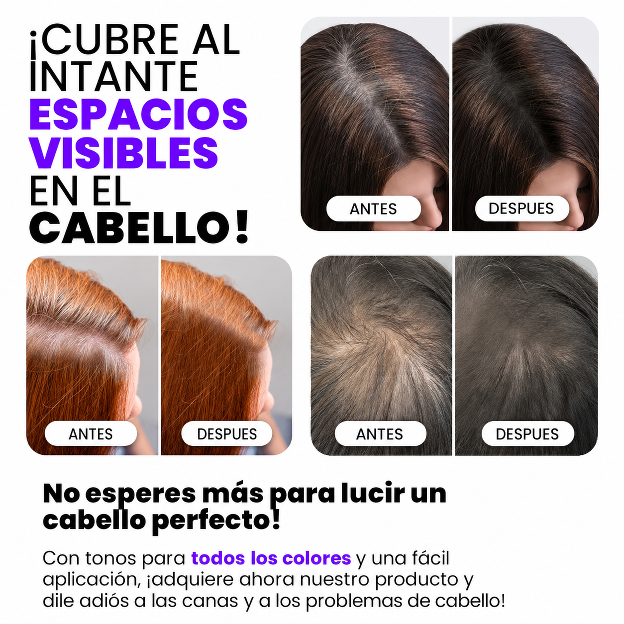 DenseLook Fibra Capilar — Recupera tu densidad en 30 segundos con acabado natural