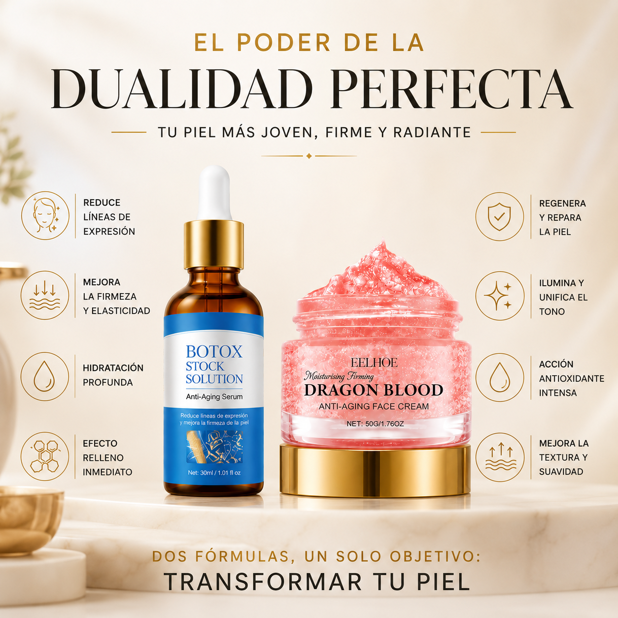 Kit Antiedad Dragon Blood + Botox Serum | Reduce Arrugas en 7 Días