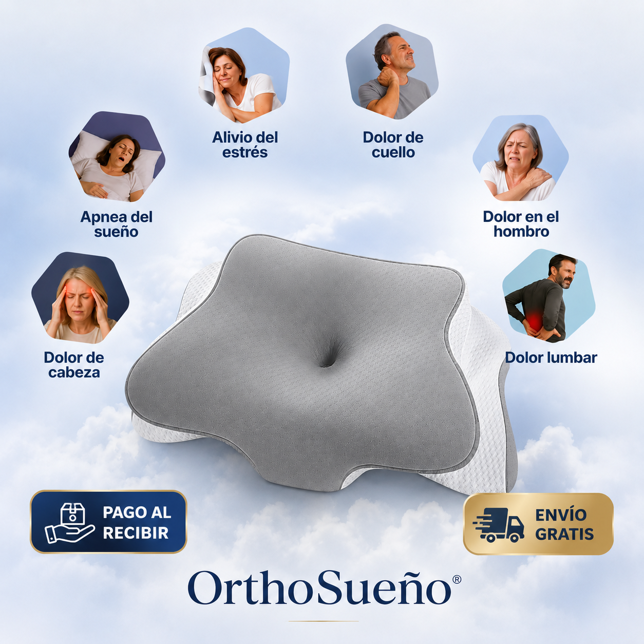 OrthoSueño® – Almohada Cervical Ergonómico