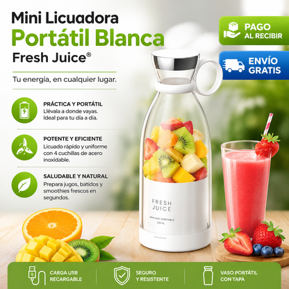 Mini Licuadora Portátil Blanca Fresh Juice®